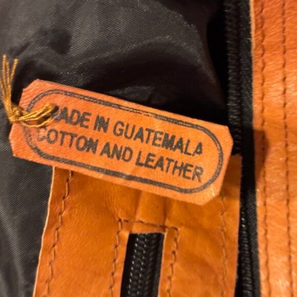 Weekender/Travel Carry On Guatemalan Huipil Colorful Fabric Leather Bag Luggage - Picture 7 of 12